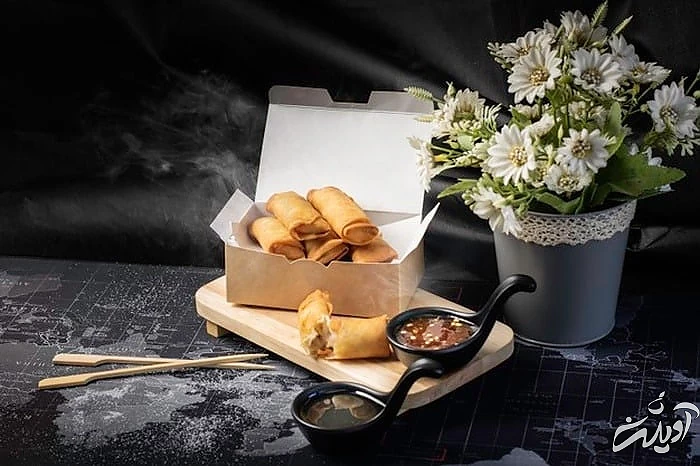 اسپرینگ رول مرغ با خمیر یوفکا اسپرینگ رول مرغ